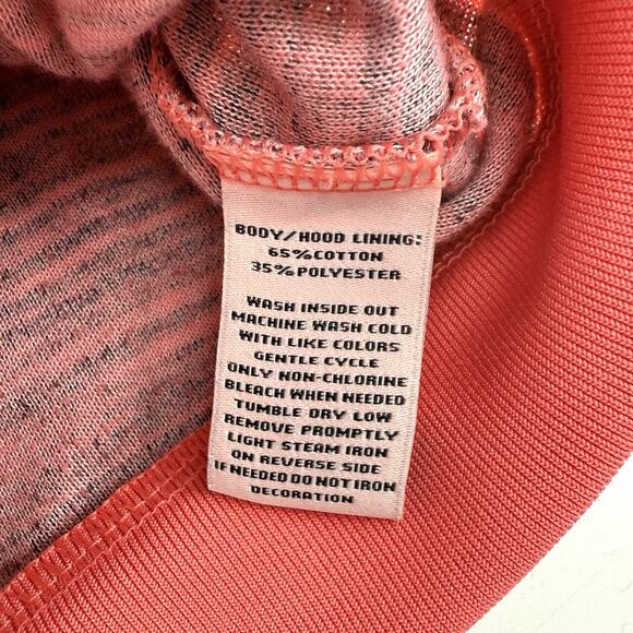 Juicy Couture Size Large Pink/Salmon Velour Zip-Up Hooded Sweatshirt Jacket Y2K - Picture 7 of 9